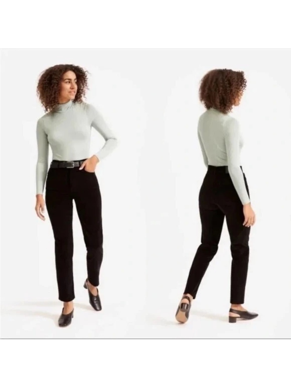 Everlane Baby Cord Cheeky Crop Pant High Rise Black Women’s Size 27